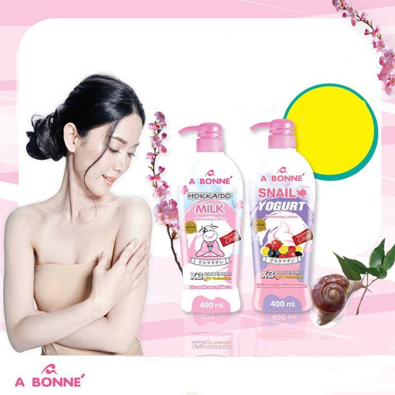 A Bonne’ Snail Yogurt Whitening Lotion Firm and Bright Skin Reduce Wrinkles Tighten Pores 400ml