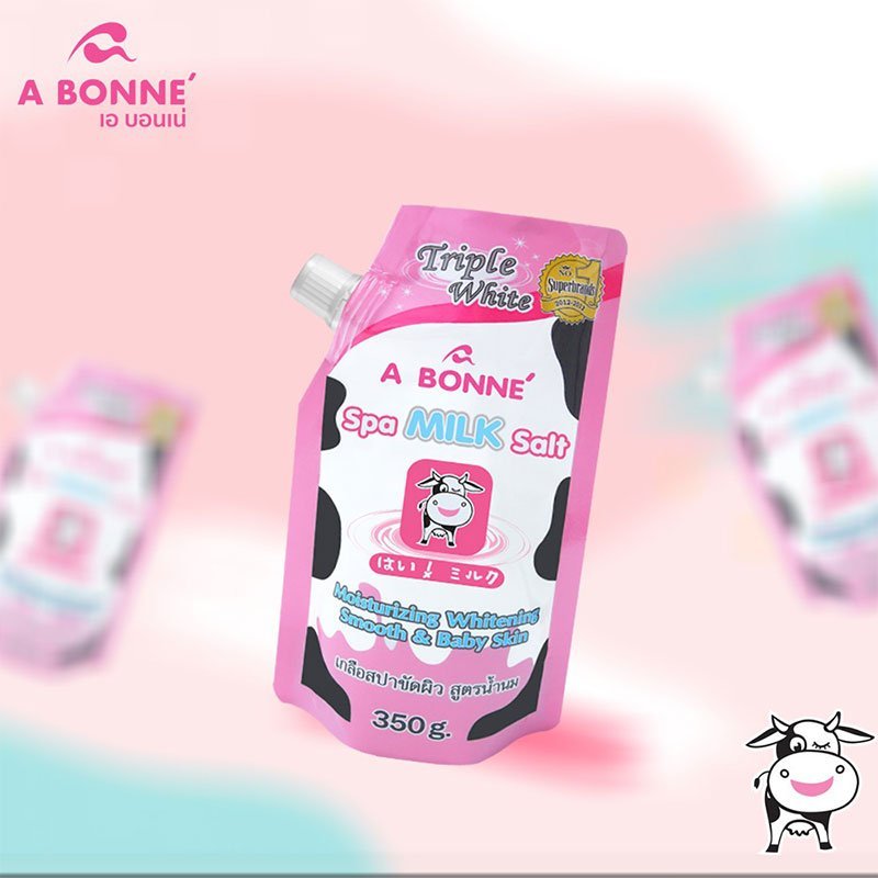 A Bonne Spa Milk Bath Salt Body Scrub Moisturizing Whitening Smooth & Baby Skin Natural Exfoliating 350g
