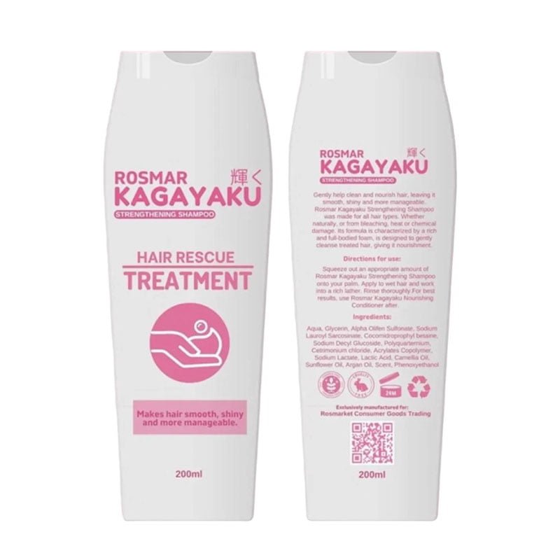 Strengthening-Shampoo.jpg Rosmar Kagayaku Strengthening Shampoo Hair Rescue Treatment 200ml