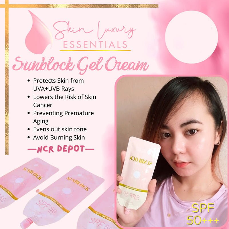 Skin Luxury Essentials Sunblock Gel Cream UVA + UVB Protection Spf 50+++