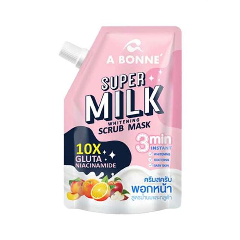 Super-Milk-Whitening-Scrub-Mask.jpg 888 Total White Coffee Mix Fruit Whitening Body Scrub 250g