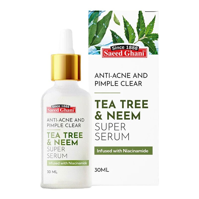 Tea-Tree-Neem-Serum.jpg Saeed Ghani Tea Tree & Neem Anti-Acne and Pimple Clear Super Serum 30ml Made in Pakistan