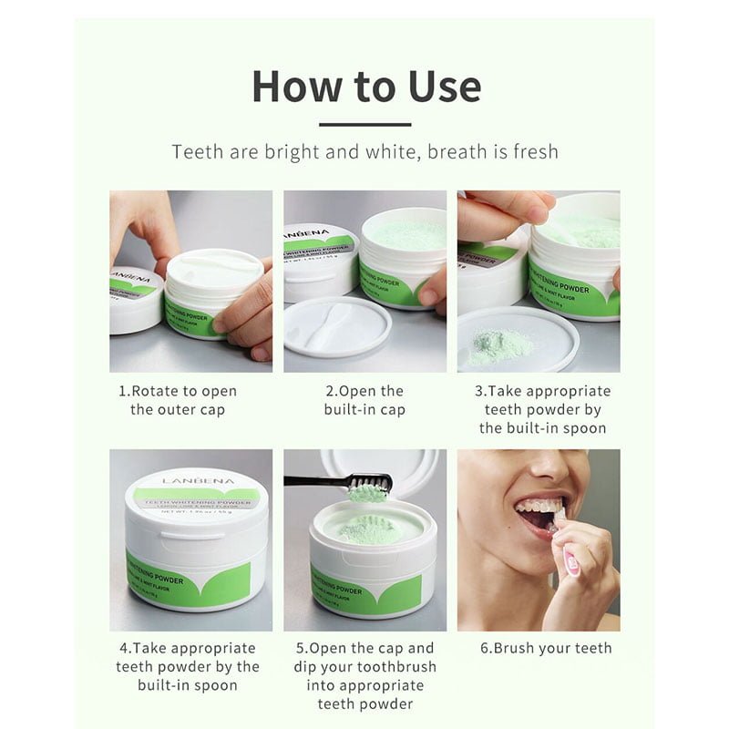 Teeth-Whitening-Powder-Lemon-3.jpg Lanbena Teeth Whitening Powder Lemon-Lime & Mint Flavor 55g