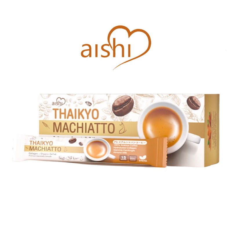 Thaikyo-Macchiato-Collagen-1.jpg Aishi Thaikyo Macchiato Collagen with Organic Detox Premium Caramelly Smooth 15 Sachets