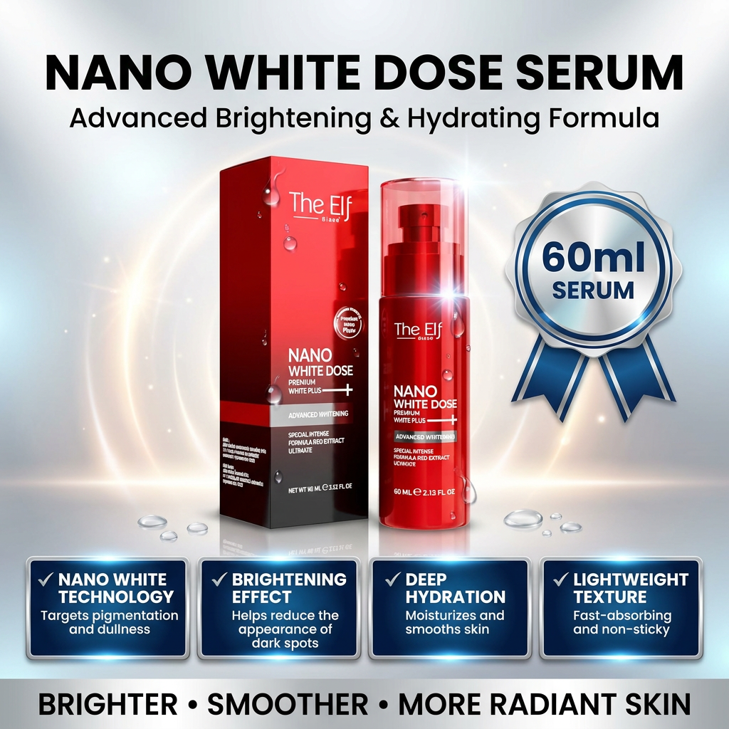 The ELF Nano White Dose Serum2 The ELF Nano White Dose Serum – 60ml | Brightening & Hydrating Face Serum
