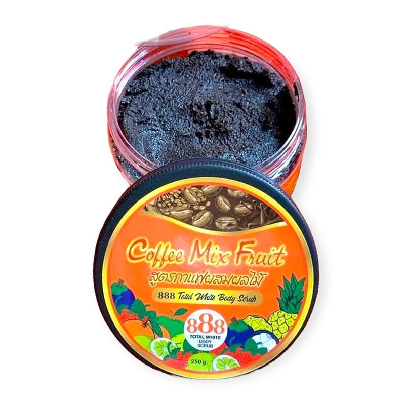 Total-White-Body-Scrub.jpg 888 Total White Coffee Mix Fruit Whitening Body Scrub 250g