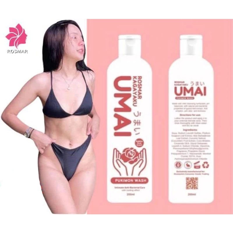 Rosmar Kagayaku Umai Pukimon Wash 10x Power Whitening Intimate Anti-Bacterial Care With Cooling Effect 200ml