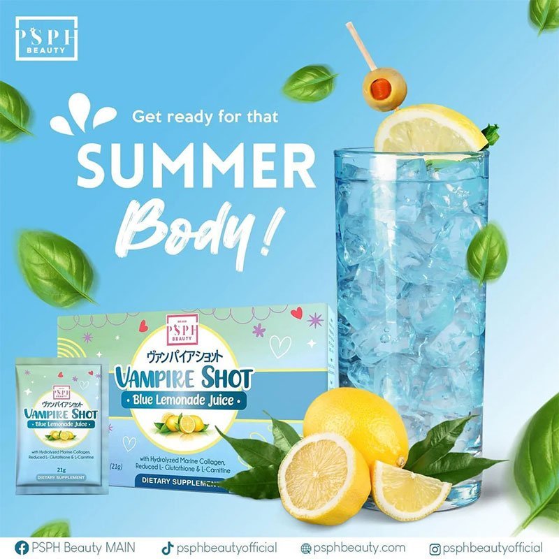 PSPH Beauty Vampire Shot Blue Lemonade Juice 21g x 15 Sachet