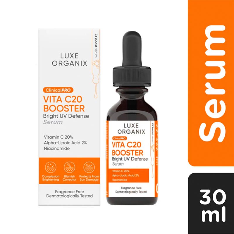 Vita-C20-Booster.jpg Luxe Organix Clinical Pro Vita C20 Booster Bright UV Defense Serum 30ml