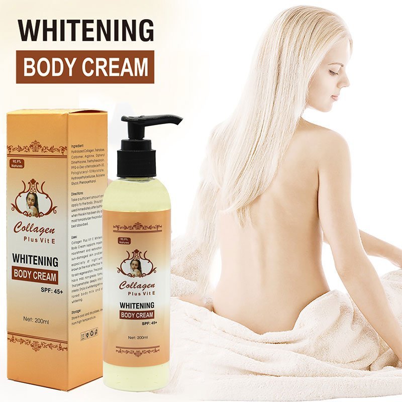 Whitening-Body-Cream-1.jpg Collagen Plus Vit E Whitening Body Cream SPF 45+ – 200ml Made in Indonesia