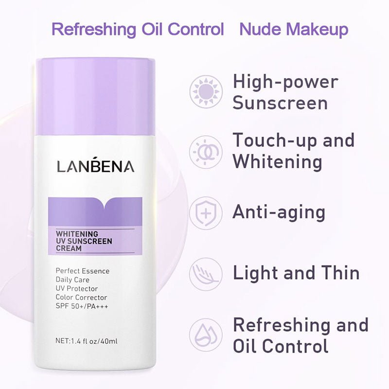 Whitening-UV-Sunscreen-Cream-2.jpg Lanbena Whitening UV Sunscreen Cream Spf 50+/PA+++ 40ml