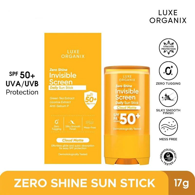 Luxe Organix Zero Shine Invisible Screen Daily Sun Stick with SPF 50+ PA++++