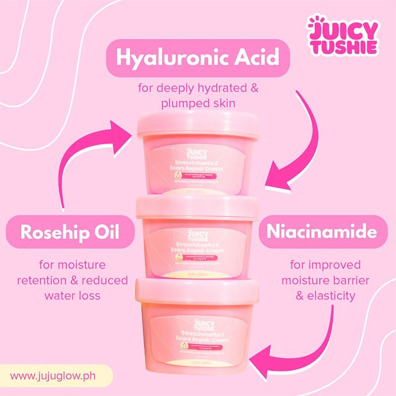 JUJU GLOW Juicy Tushie Stretchmarks & Scars Repair Cream 1tub