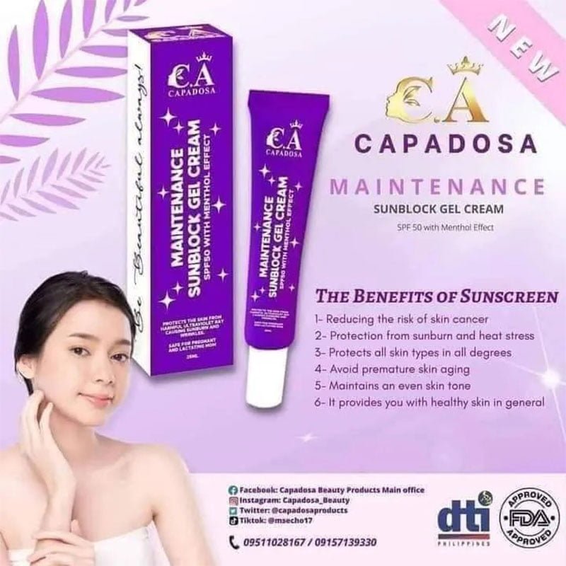 sunblock-gel-cream.jpg CAPADOSA Maintenance Sunblock Gel Cream Spf50