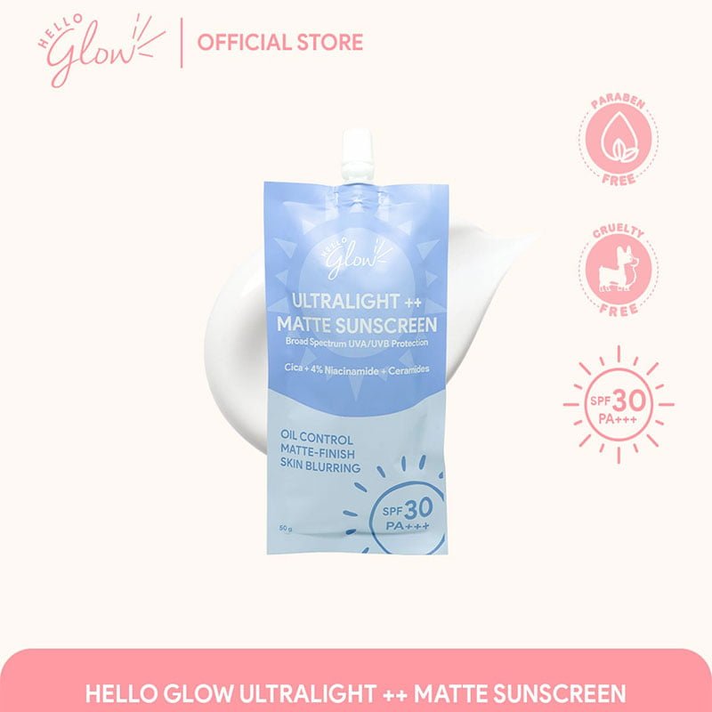 Hello Glow Ultralight ++ Matte Sunscreen SPF30 50g