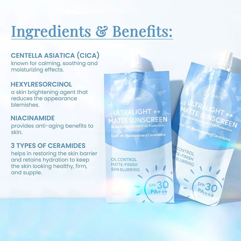 sunscreen.jpg1_.jpg Hello Glow Ultralight ++ Matte Sunscreen SPF30 50g