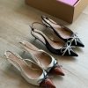 Bow Pointed Slingback Heels - colour collection