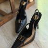 Gold-Detail Slingback Heels - Black Gold-Detail Slingback Heels - Black