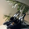 Gold-Detail Slingback Heels - Black Gold-Detail Slingback Heels - Black
