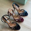 Beaded Ankle-Strap Sandals - colour collection