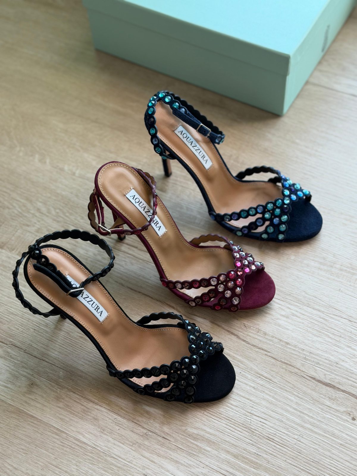 Beaded Ankle-Strap Sandals - colour collection