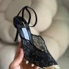 Lace Gold-Toe Heels - Black Lace Gold-Toe Heels - Black