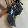 Lace Gold-Toe Heels - Black Lace Gold-Toe Heels - Black