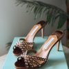Beaded Slip-On Mules - Bronze Beaded Slip-On Mules - Bronze