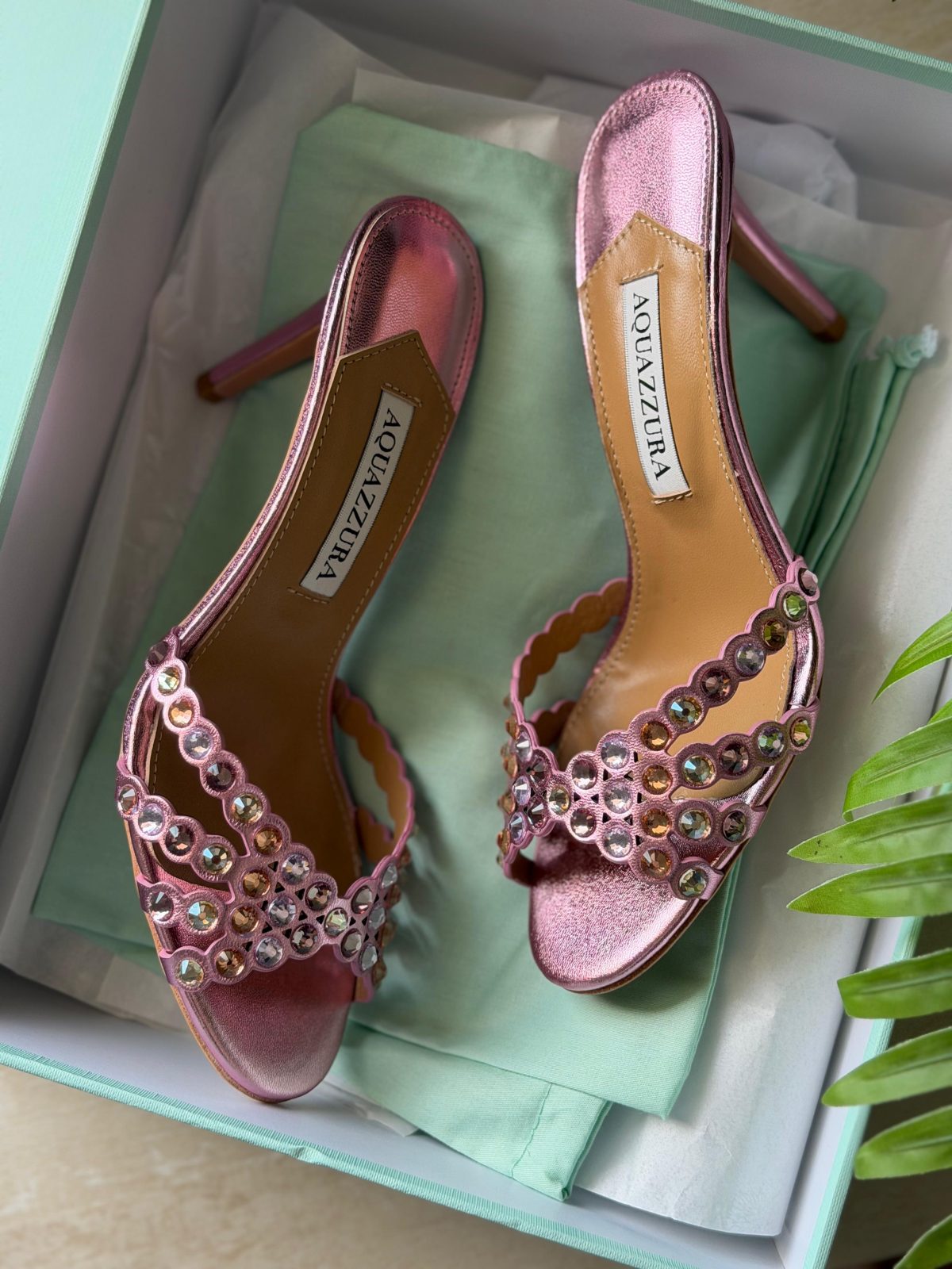 Beaded Slip-On Mules - Pink Beaded Slip-On Mules - Pink