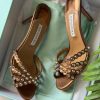 Beaded Slip-On Mules - Bronze Beaded Slip-On Mules - Bronze
