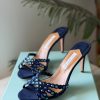 Beaded Slip-On Mules - Navy Beaded Slip-On Mules - Navy