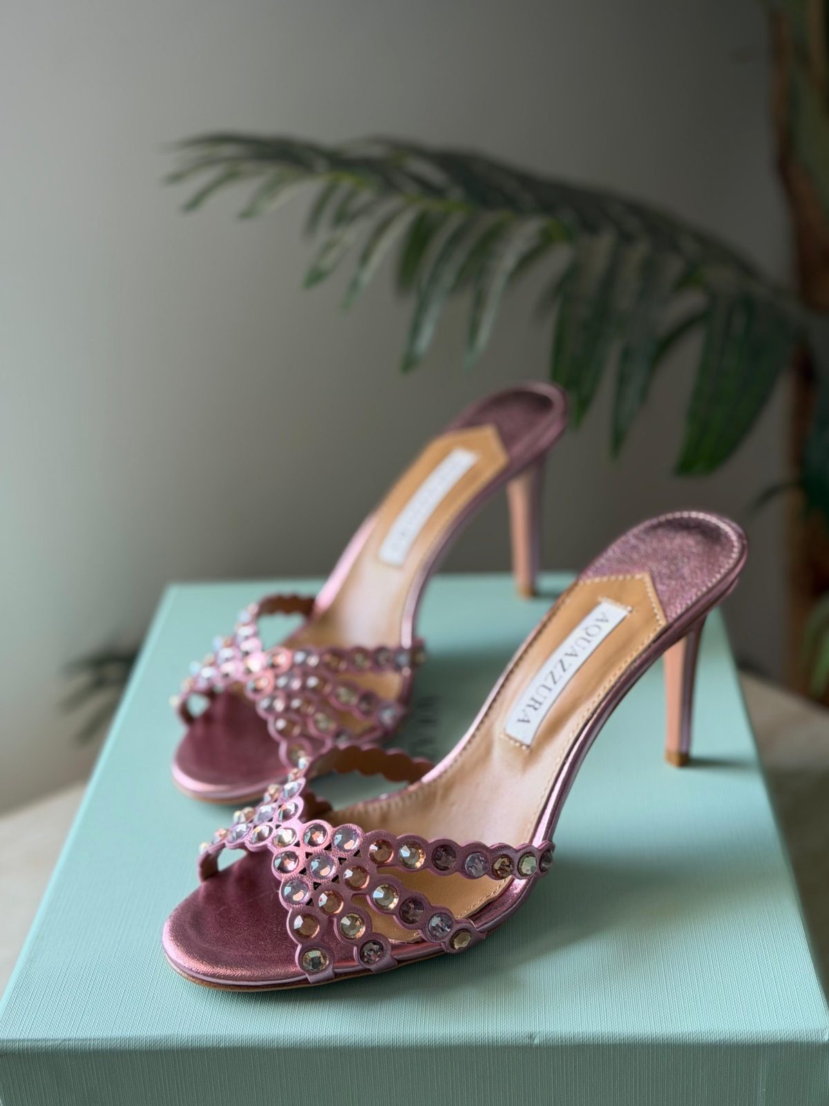 Beaded Slip-On Mules - Pink Beaded Slip-On Mules - Pink