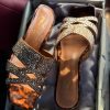 Crystal Buckle Slides - Tortoiseshell