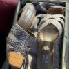 Crystal Buckle Slides - Grey