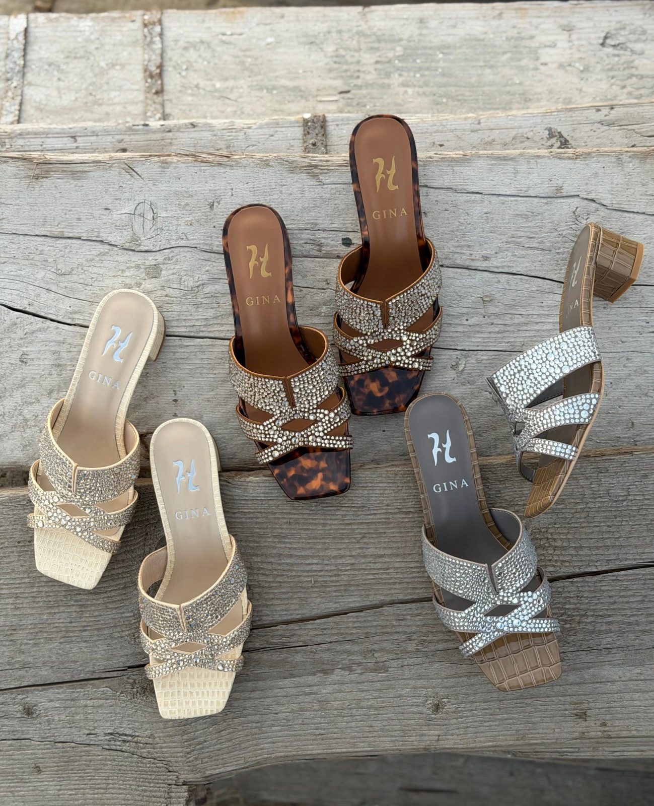 Crystal Buckle Slides - colour collection