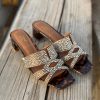 Crystal Buckle Slides - Tortoiseshell