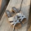 Crystal Buckle Slides - Grey