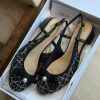 Bow Round-Toe Slingbacks - Black