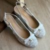 Bow Round-Toe Slingbacks - Cream