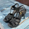 Platform Ankle-Strap Sandals - Black