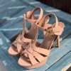 Platform Ankle-Strap Sandals - Pink