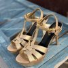 Platform Ankle-Strap Sandals - Gold