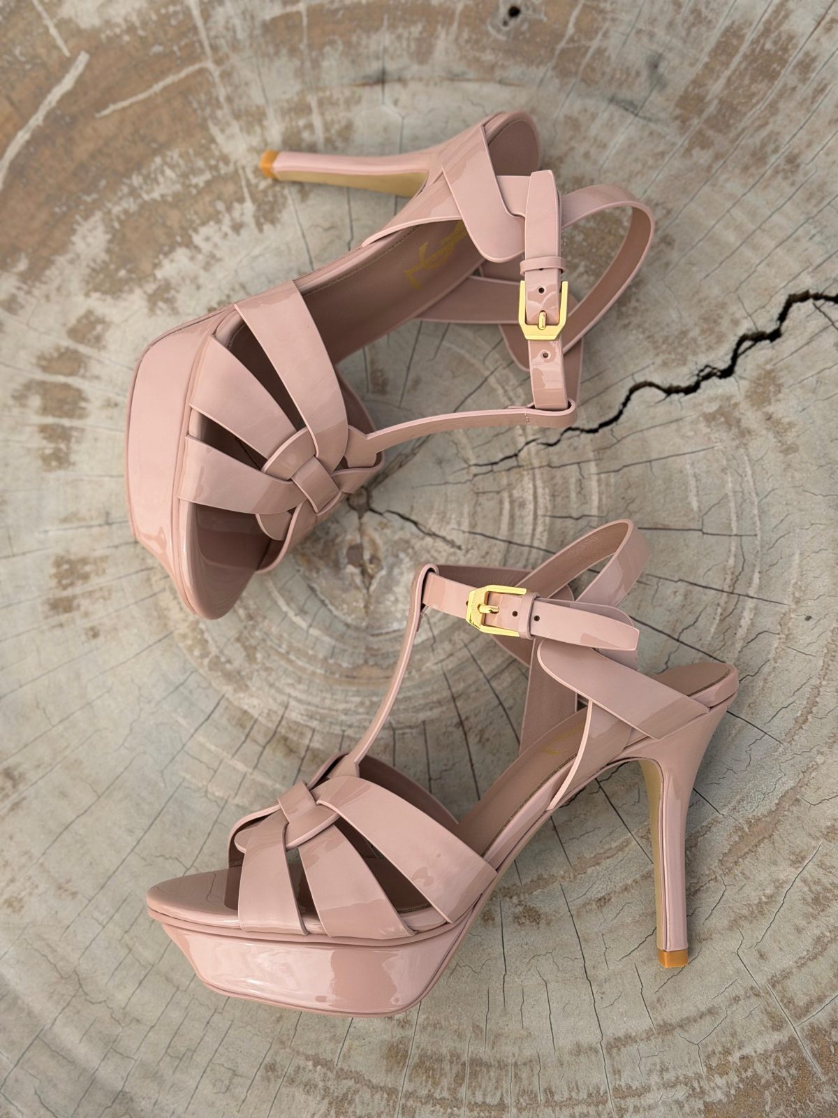 Platform Ankle-Strap Sandals - Pink