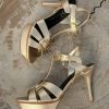 Platform Ankle-Strap Sandals - Gold