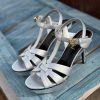 Platform Ankle-Strap Sandals - Silver
