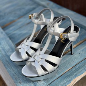 Platform Ankle-Strap Sandals - Silver