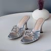 Crystal Double-Buckle Mules - Silver